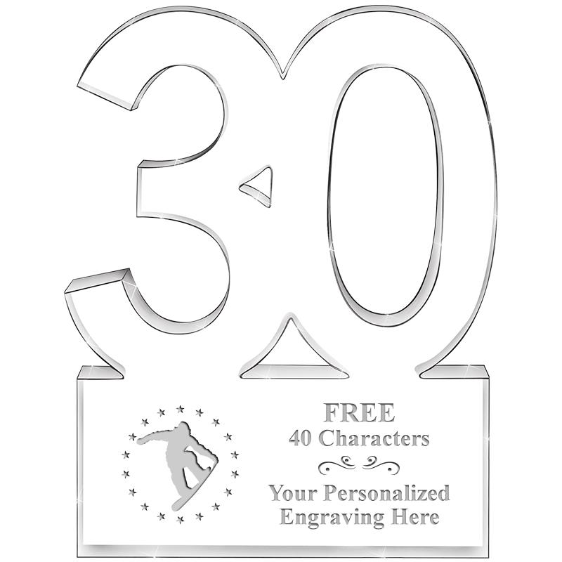 6" 30 YEARS OF SERVICE ACRYLIC