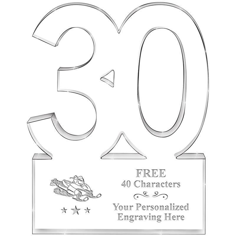 6" 30 YEARS OF SERVICE ACRYLIC