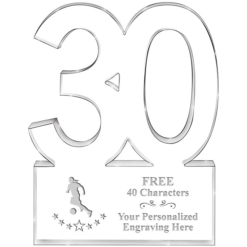 6" 30 YEARS OF SERVICE ACRYLIC