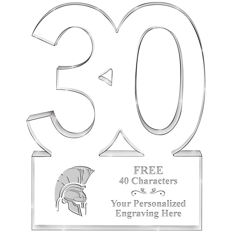 6" 30 YEARS OF SERVICE ACRYLIC