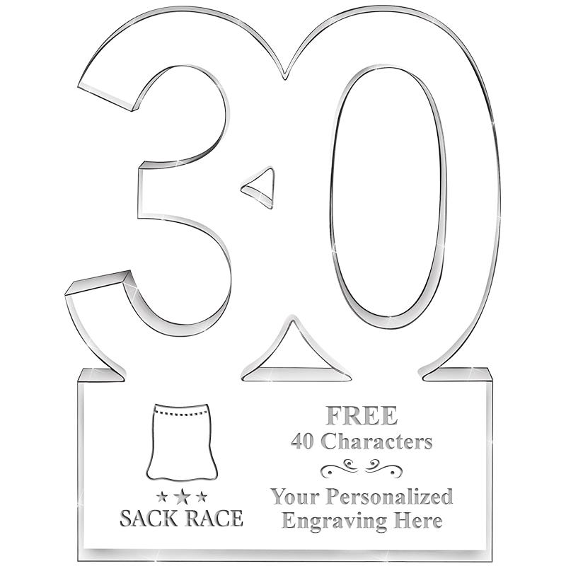 6" 30 YEARS OF SERVICE ACRYLIC