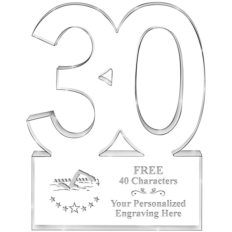 6" 30 YEARS OF SERVICE ACRYLIC