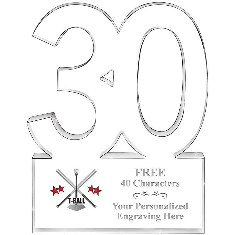 6" 30 YEARS OF SERVICE ACRYLIC