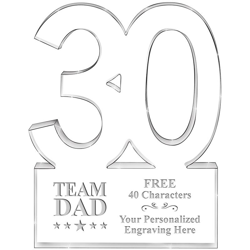 6" 30 YEARS OF SERVICE ACRYLIC