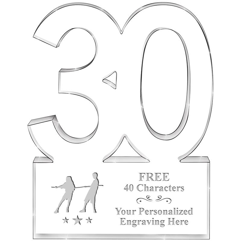 6" 30 YEARS OF SERVICE ACRYLIC