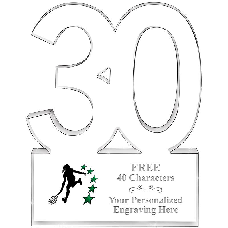 6" 30 YEARS OF SERVICE ACRYLIC