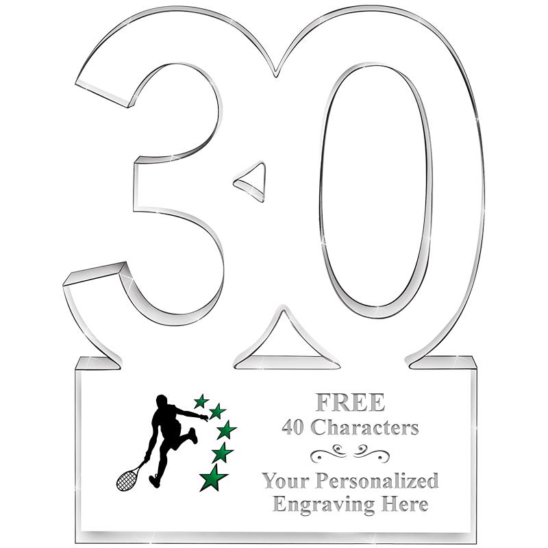 6" 30 YEARS OF SERVICE ACRYLIC