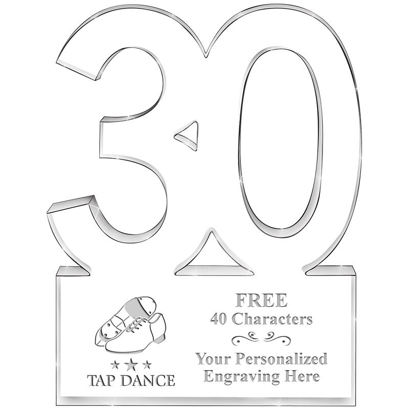 6" 30 YEARS OF SERVICE ACRYLIC