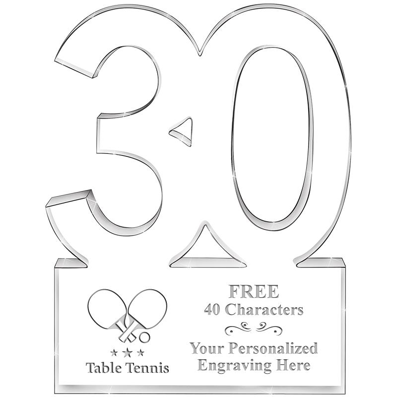 6" 30 YEARS OF SERVICE ACRYLIC