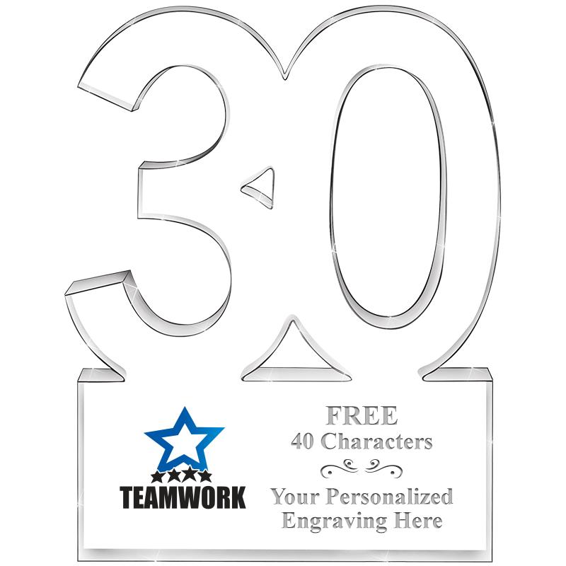 6" 30 YEARS OF SERVICE ACRYLIC