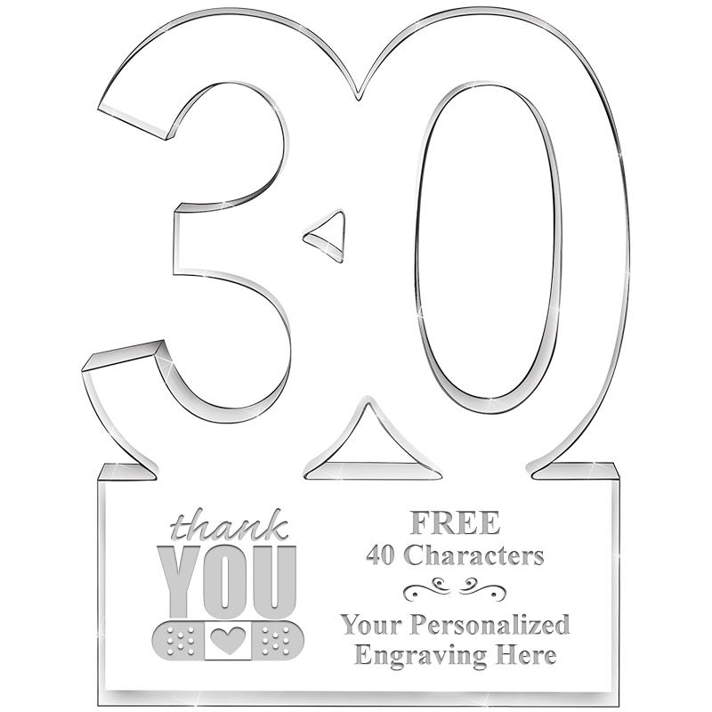 6" 30 YEARS OF SERVICE ACRYLIC