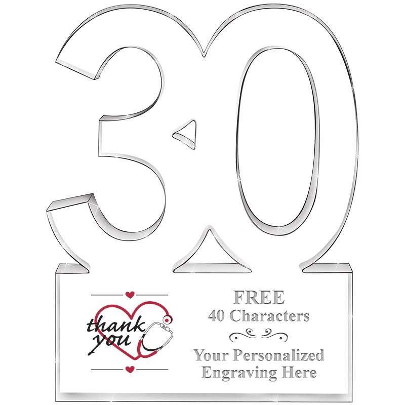 6" 30 YEARS OF SERVICE ACRYLIC