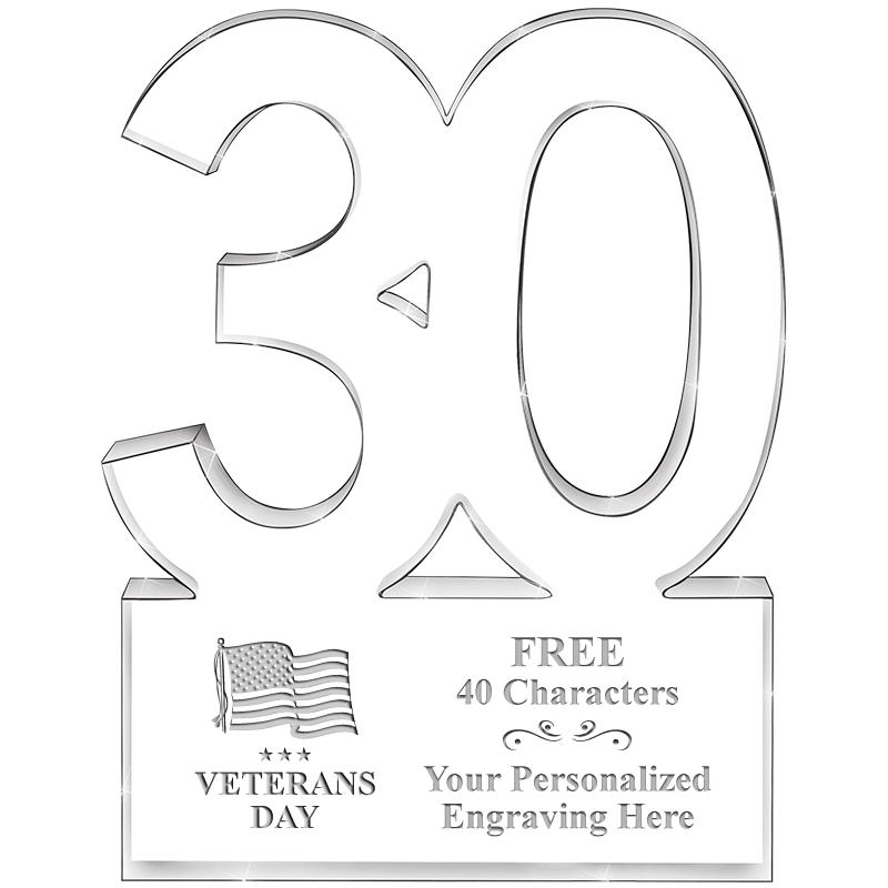 6" 30 YEARS OF SERVICE ACRYLIC