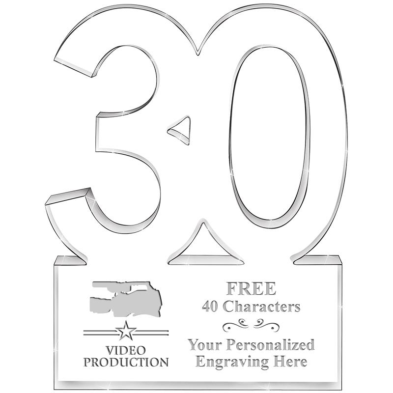 6" 30 YEARS OF SERVICE ACRYLIC