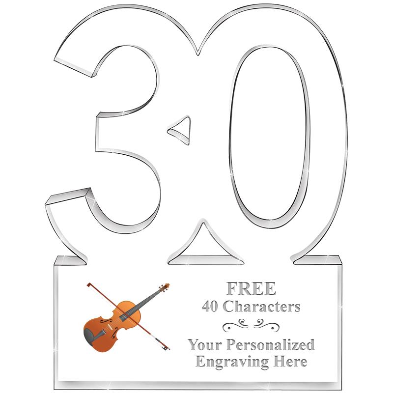 6" 30 YEARS OF SERVICE ACRYLIC