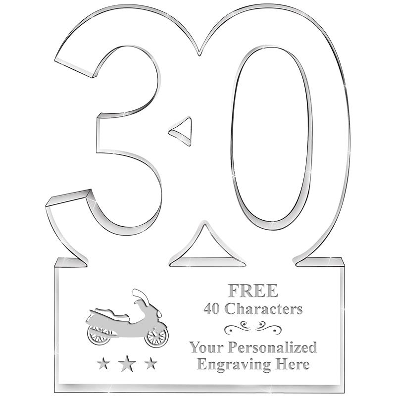 6" 30 YEARS OF SERVICE ACRYLIC