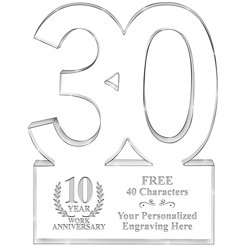 6" 30 YEARS OF SERVICE ACRYLIC