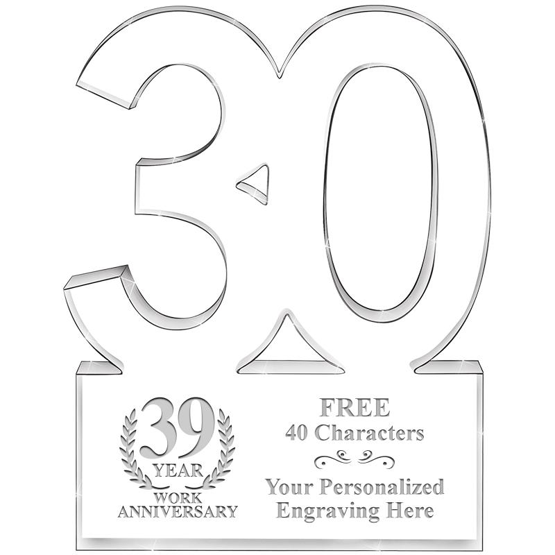 6" 30 YEARS OF SERVICE ACRYLIC