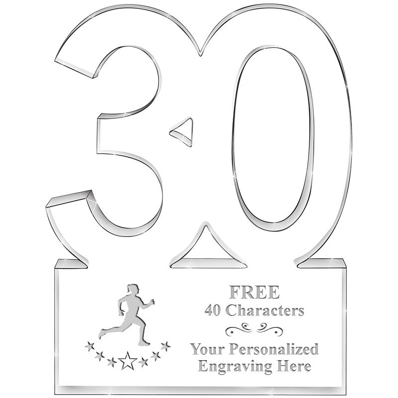 6" 30 YEARS OF SERVICE ACRYLIC