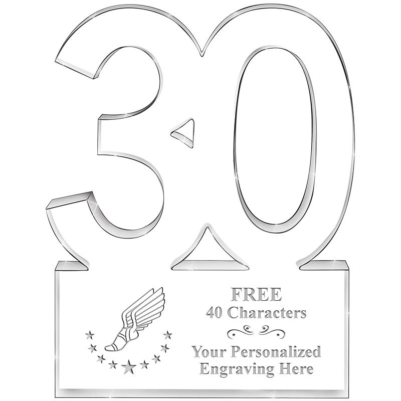 6" 30 YEARS OF SERVICE ACRYLIC