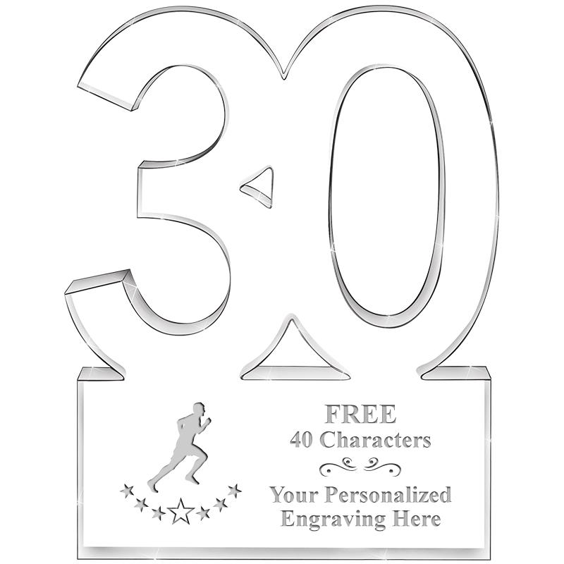 6" 30 YEARS OF SERVICE ACRYLIC