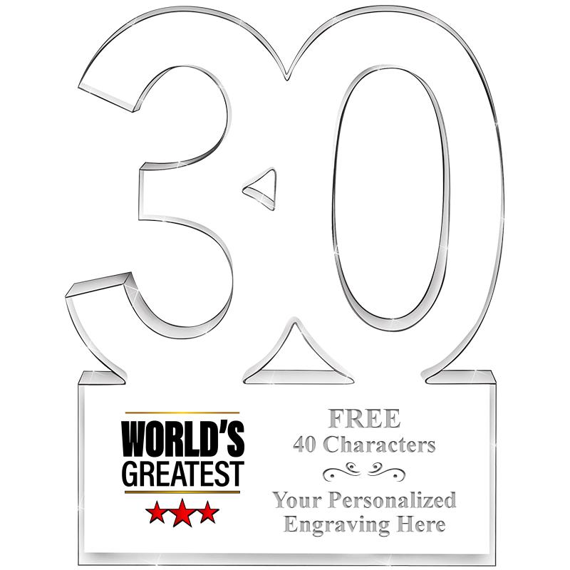 6" 30 YEARS OF SERVICE ACRYLIC