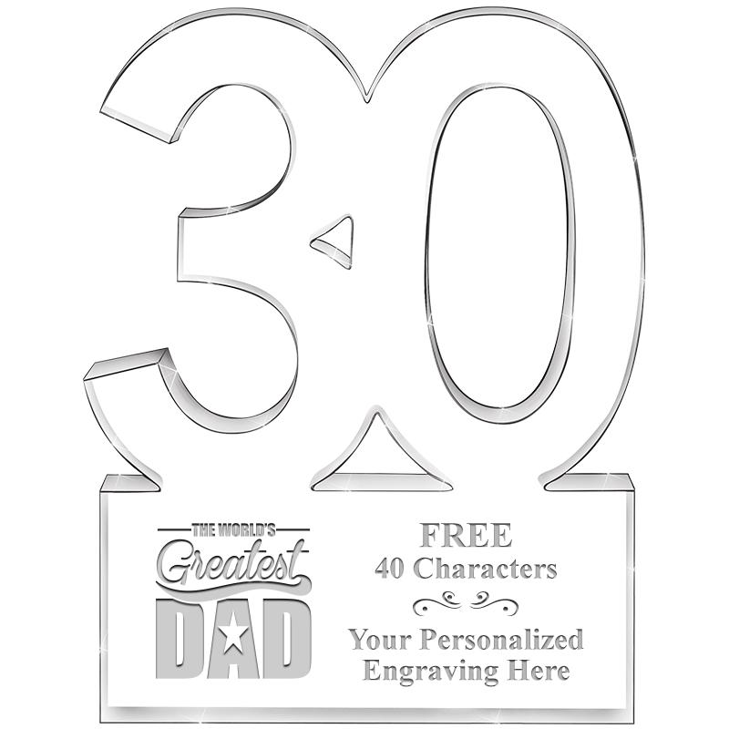 6" 30 YEARS OF SERVICE ACRYLIC