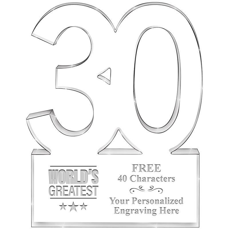 6" 30 YEARS OF SERVICE ACRYLIC