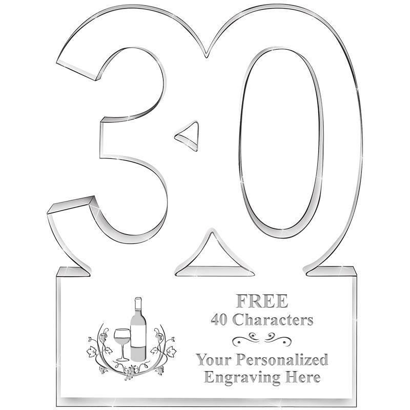 6" 30 YEARS OF SERVICE ACRYLIC