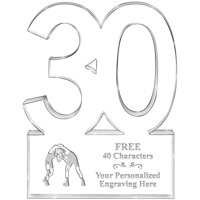 6" 30 YEARS OF SERVICE ACRYLIC