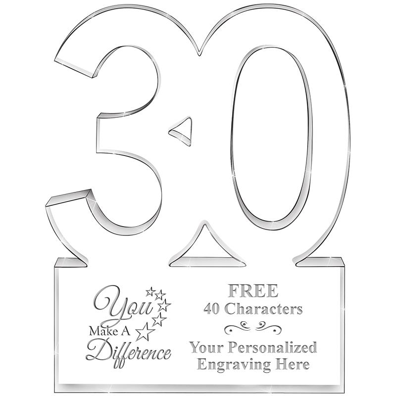 6" 30 YEARS OF SERVICE ACRYLIC