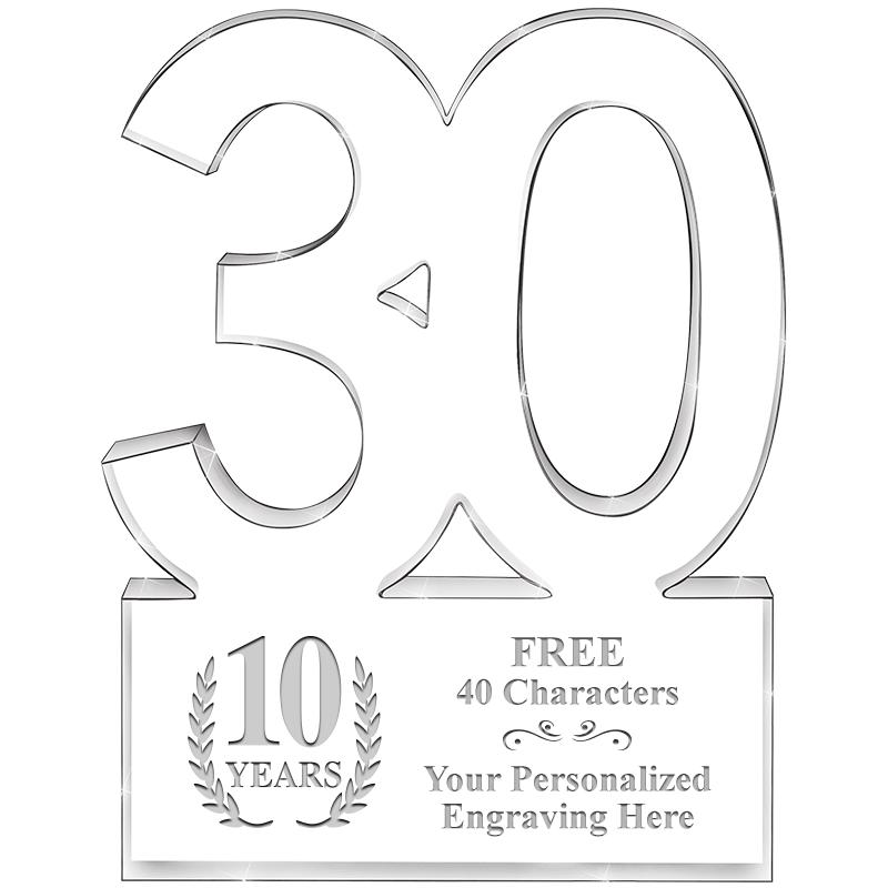 6" 30 YEARS OF SERVICE ACRYLIC