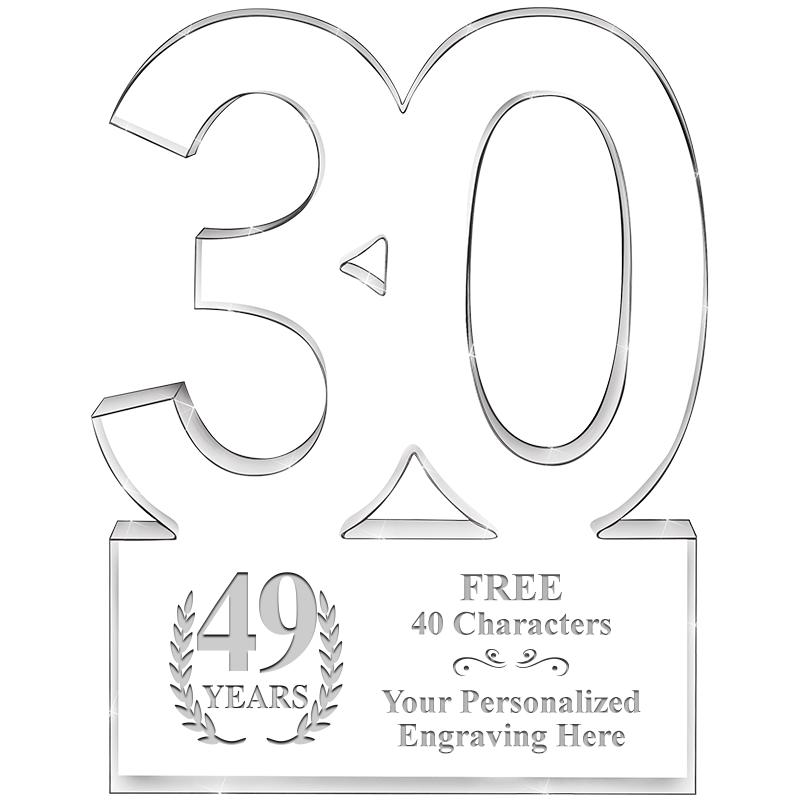 6" 30 YEARS OF SERVICE ACRYLIC