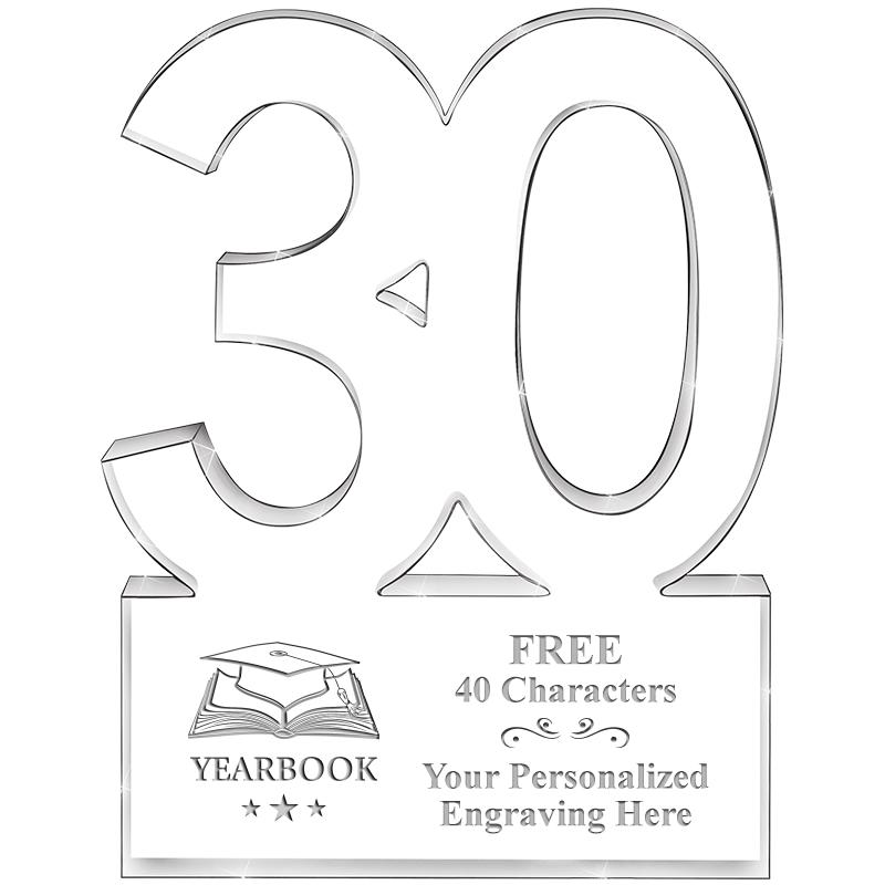 6" 30 YEARS OF SERVICE ACRYLIC