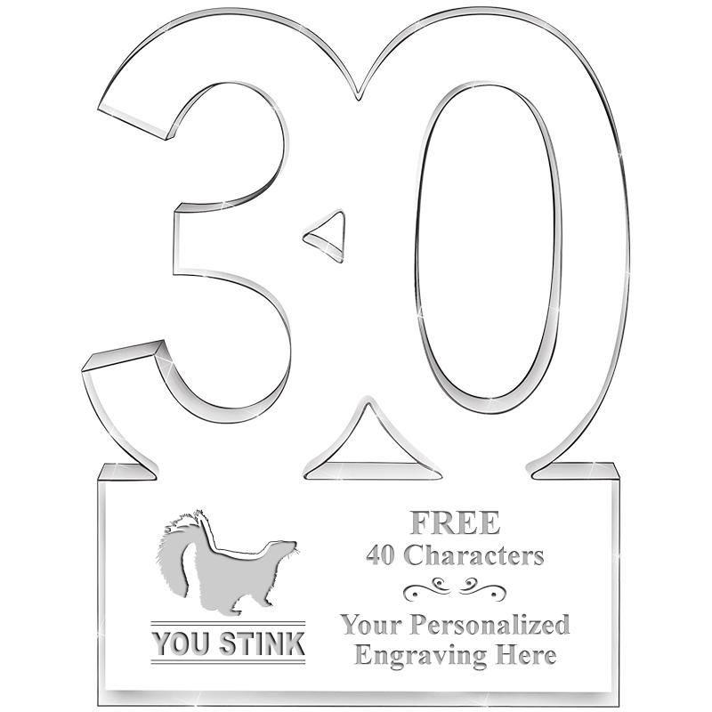 6" 30 YEARS OF SERVICE ACRYLIC