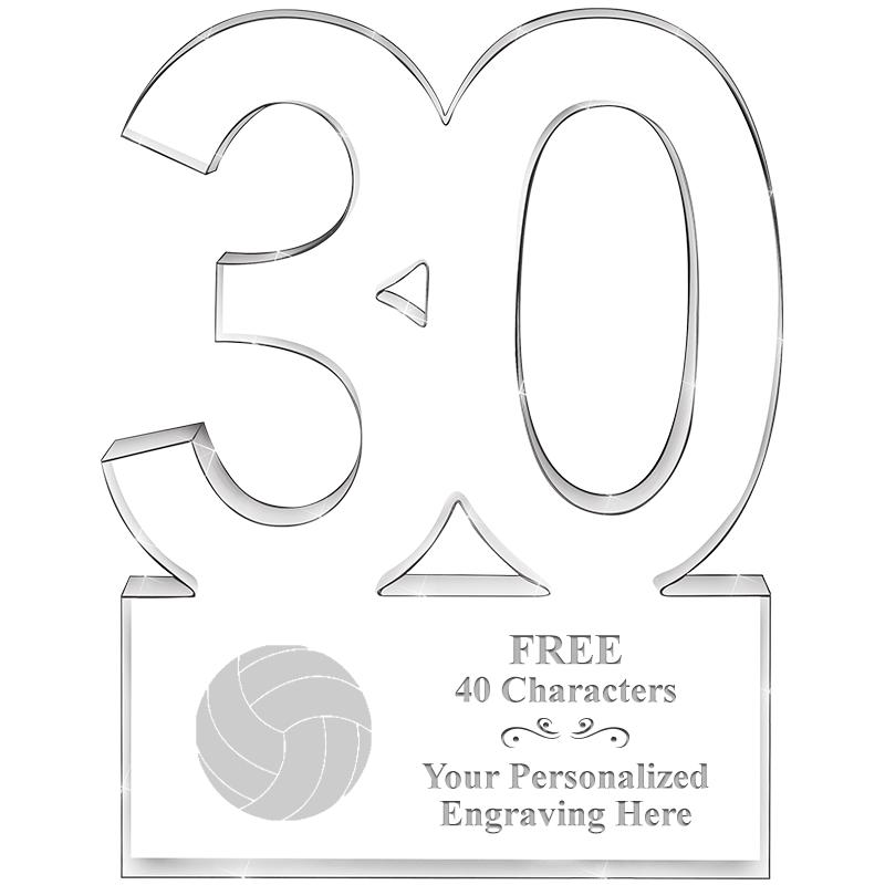 6" 30 YEARS OF SERVICE ACRYLIC