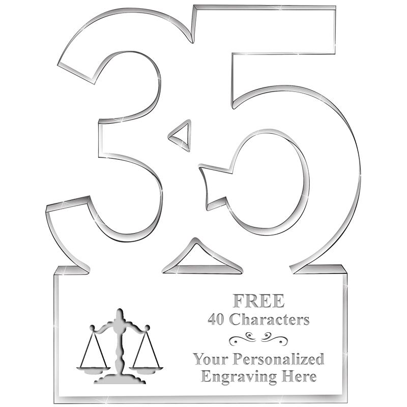 6" 35 YEARS OF SERVICE ACRYLIC