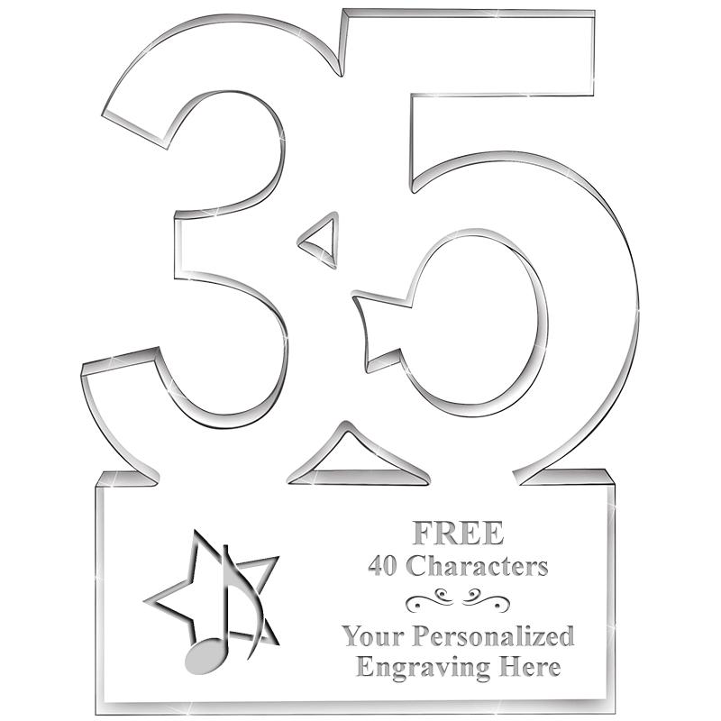 6" 35 YEARS OF SERVICE ACRYLIC