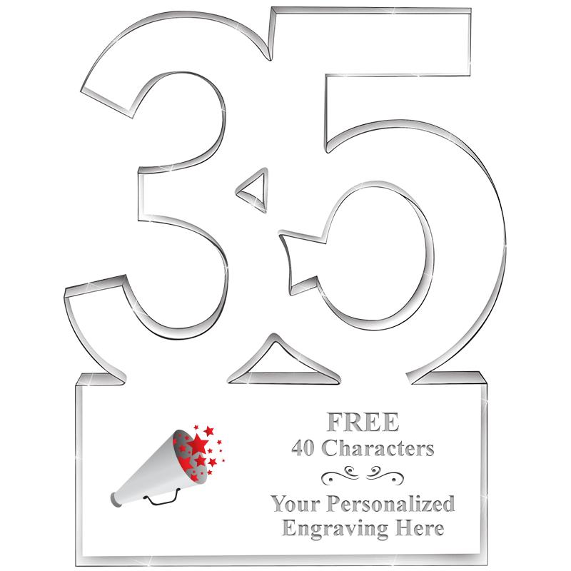 6" 35 YEARS OF SERVICE ACRYLIC