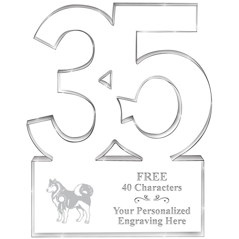 6" 35 YEARS OF SERVICE ACRYLIC