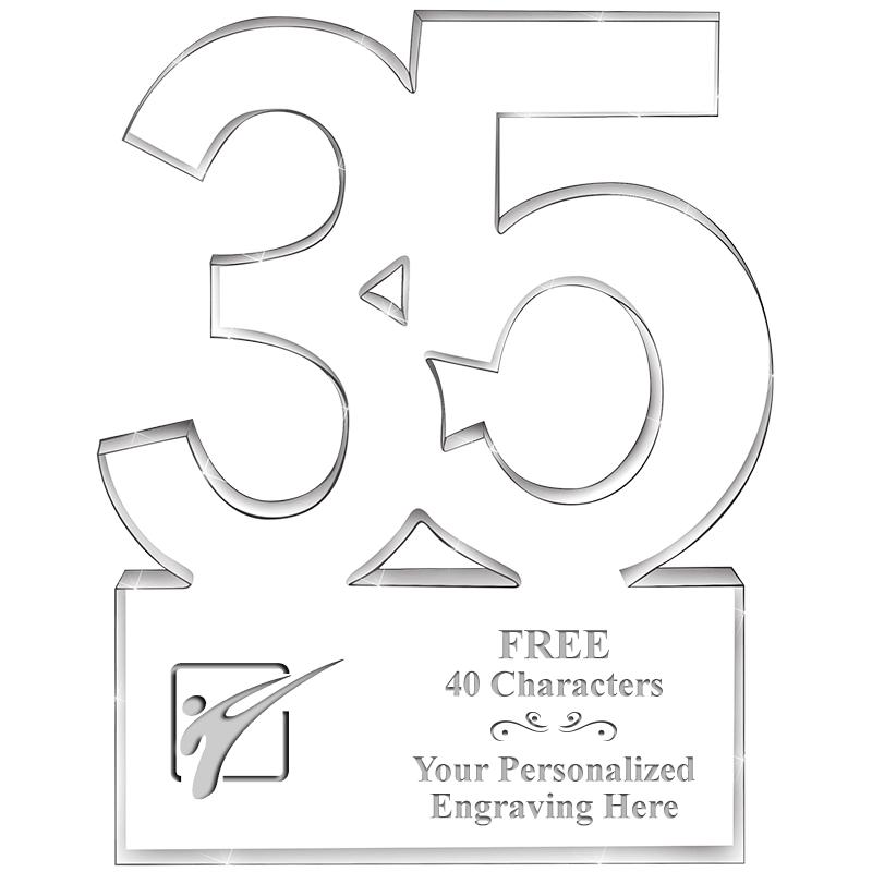 6" 35 YEARS OF SERVICE ACRYLIC