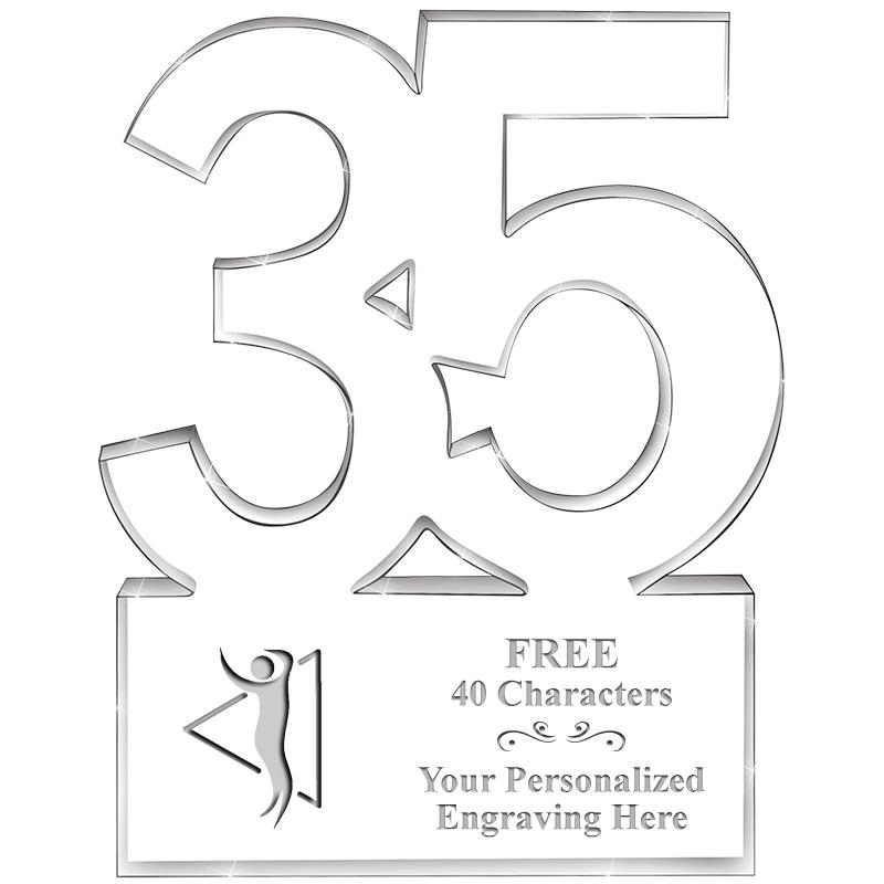 6" 35 YEARS OF SERVICE ACRYLIC