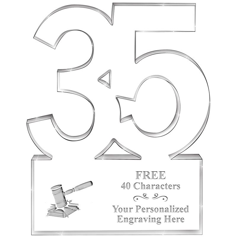 6" 35 YEARS OF SERVICE ACRYLIC