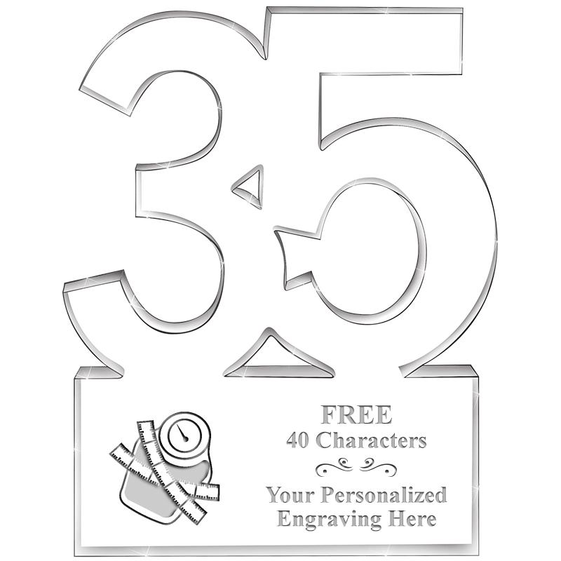 6" 35 YEARS OF SERVICE ACRYLIC