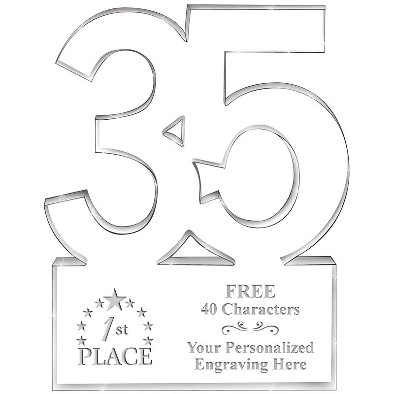 6" 35 YEARS OF SERVICE ACRYLIC