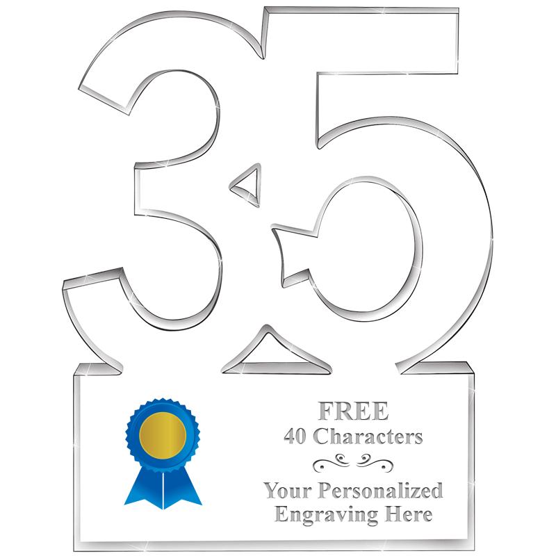 6" 35 YEARS OF SERVICE ACRYLIC