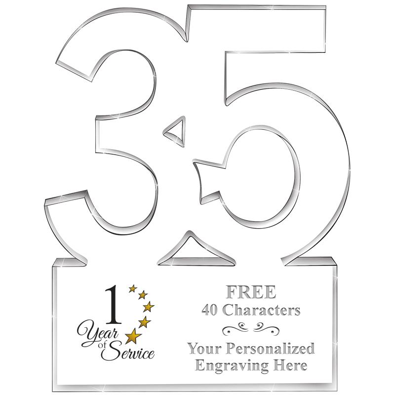 6" 35 YEARS OF SERVICE ACRYLIC