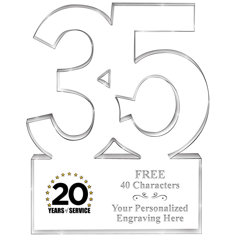 6" 35 YEARS OF SERVICE ACRYLIC