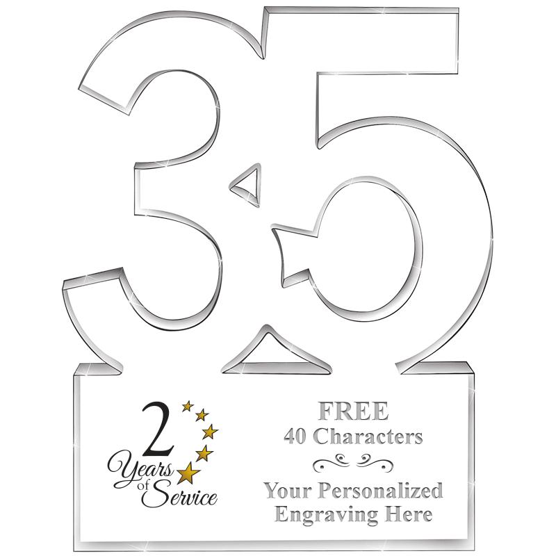 6" 35 YEARS OF SERVICE ACRYLIC