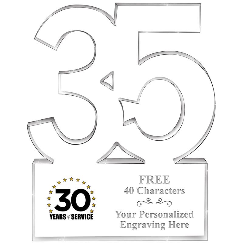 6" 35 YEARS OF SERVICE ACRYLIC